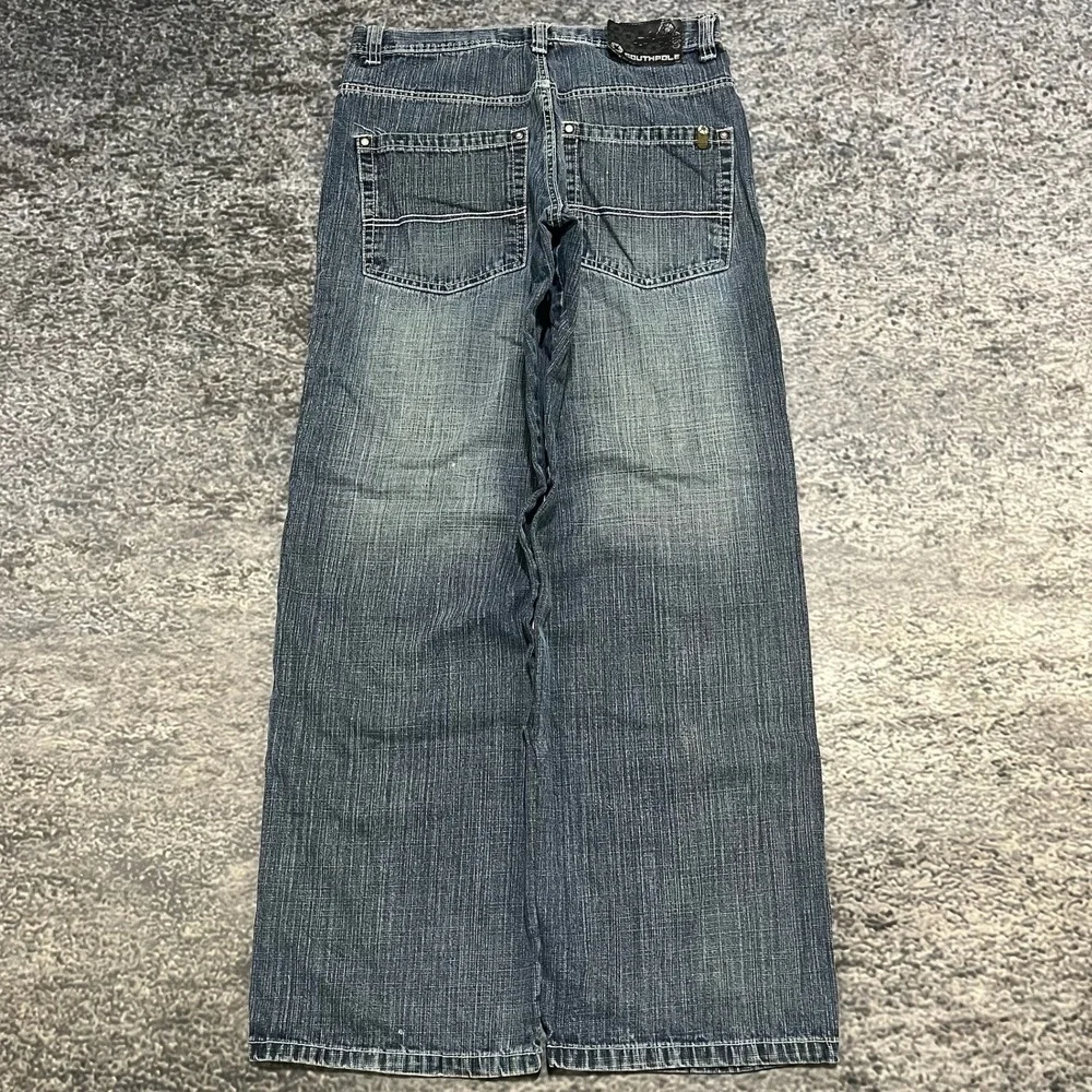 Vintage Southpole Jeans Mens 32x33 Blue Baggy Wide Leg Grunge Skater Y2K 2000s